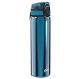 Ion8 Botella de Agua Acero Inoxidable, 600ml, a Prueba de Fugas, Fácil de...