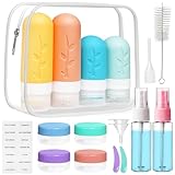 SAMISO Botellas de Viaje Silicona,90ml Botes Viaje Rellenables,18 Pack Juego de...