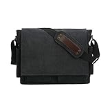 Eshow Bolsos Bandolera a Hombro Tela de Lona Mensajero Negro para Hombres...