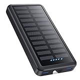 Pxwaxpy Power Bank 30800mAh, Cargador Solar 15W 3.0A [USB C Entrada & Salida]...