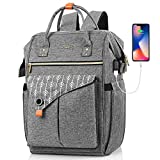 RJEU Mochila Portatil Mujer, Mochila Escolar Juveniles con Puerto de USB, 15,6...
