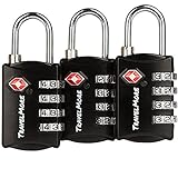 Paquete con 3 Candados para Equipaje TSA con Combinación de 4 Dígitos –...