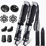 DOBESTS Bastones de senderismo de aluminio, plegables, para hombre, de marcha...