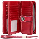 Cartera Cuero Mujer Bloqueo RFID Monedero Piel Mujer Grande con Muchos...