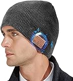 WUEAOA Gorro Bluetooth para Hombres y Mujeres Gris,Regalo Original Gorro Musical...