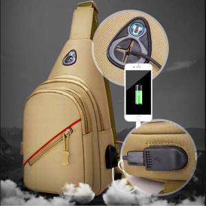 SELIGHTING Mochila Bolso Bandolera Hombre con USB (1