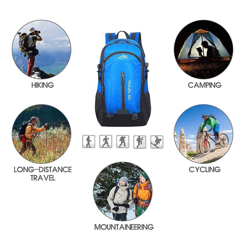 Mochila de Senderismo NewMum con Conector USB Impermeable color azul 4