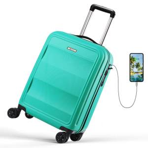 ✈ Maleta Cabina REYLEO Rígida ▷ con 【Puerto de Carga USB⚡】