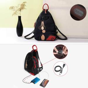 Mochila Bolso Bandolera ESHOW ≫ Casual con Carga USB⚡ 3