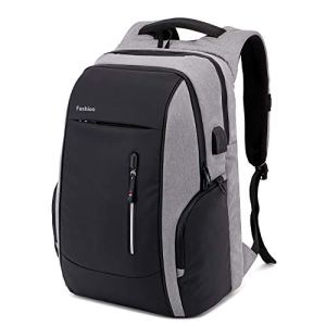 Mochila Antirrobo con usb color negro y gris