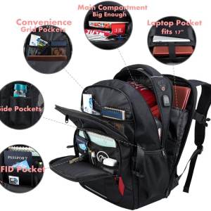 mochila color negro impermeable