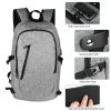 BYM Mochila gris con cargador usb, cierre con contraseña y cintas ajustables. tusbolsosymochilas.com