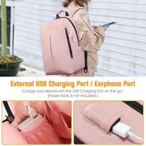 Chica con mochila | Mochila Inteligente con Puerto de Carga USB - FINPAC 3 color rosa