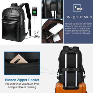 mochila negra con bateria externa