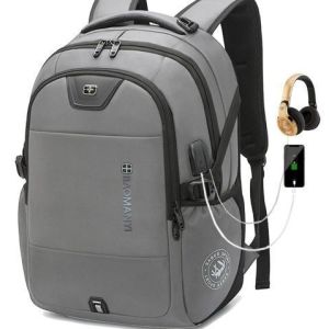 Mochila con Puerto de Carga usb con móvil y auriculares