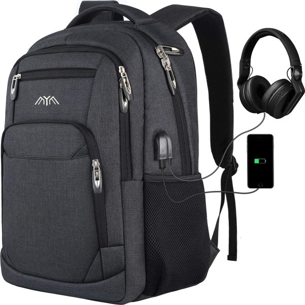 Mochilas Escolares Hombre Mochila para Portátil Antirrobo con Puerto de Carga USB 2