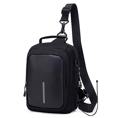 Estwell Mochila de Hombro Bolsas de Hombro Anti-Robo Crossbody Sling Pecho Bolsa, Bolso Bandolera con Puerto de Carga...