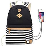 Mochilas Escolares, ERAY Mochila de Lona, USB Puerto y Puerto de Auriculares,...