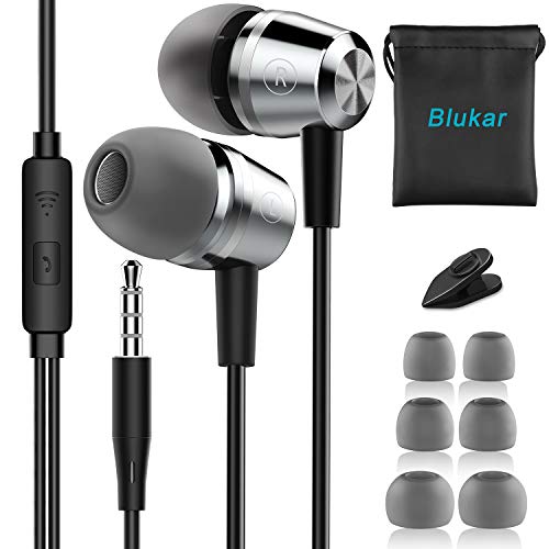 Auriculares In Ear, Blukar Auriculares con Cable y Micrófono Headphone Sonido Estéreo para Samsung Galaxy, Huawei, XiaoMi, PC, MP3/MP4 Android y Todos los Dispositivos de Auriculares de 3,5 mm