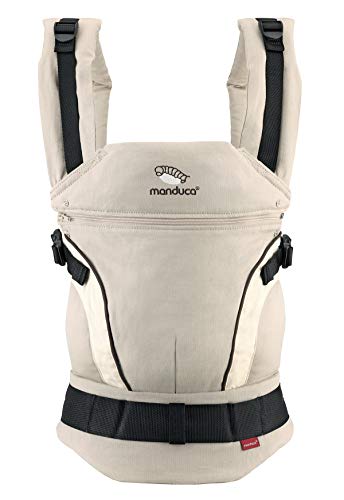 manduca First Mochila Portabebes  HempCotton Sand  El Original de Cáñamo y Algodon Organico, Cinturon Ergonomico & Extension de Espalda, 3 Posiciones (Delante, En la Cadera, a la Espalda), beige