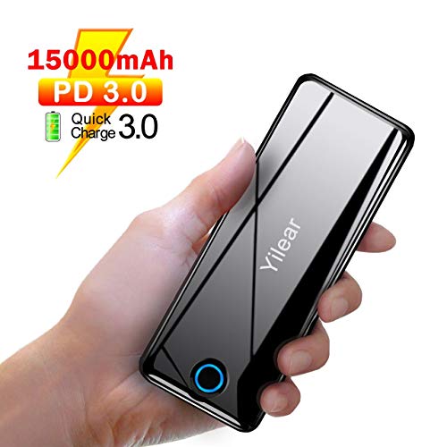 Power Bank PD 3.0, Batería Externa15800mAh con USB C, QC 3.0 & PD 18W Carga Rápida, Cargador Portátil con 3 Salidas y 2 entradas para iPhone 8/8 Plus/X/XS/XR/XS, iPad, Samsung, Huawei y más