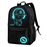 Mochila Luminosa,Mochilas Escolares con Puerto de Carga USB, Anime Bolso de...