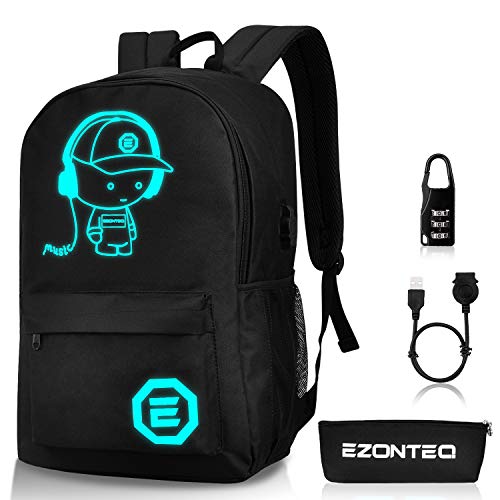 Mochila HORSKY Escolar Noctilucente con Puerto de Carga USB ⚡