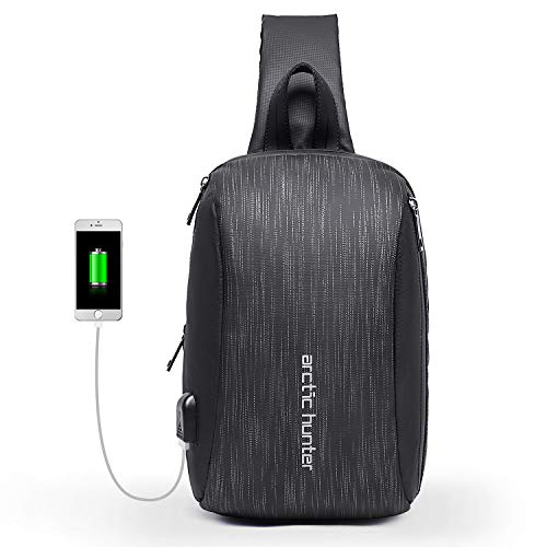 Mochila de Hombro Impermeable Bolsos Cruzados con Aislamiento térmico y Cargador USB Bolso Bandolera para Deporte Ciclismo Senderismo Vida Diaria Gris