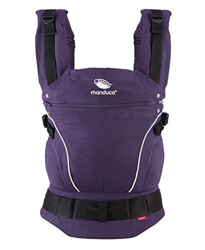 manduca First Baby Carrier  PureCotton  Mochila Portabebe Ergonomica, Algodón Orgánico, Extensión de Espalda Patentada, para Recién Nacidos y Bebés de 3,5 a 20 kg (PureCotton, Purple (purpúreo))