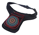 Riñonera de Tela Casual Diseños Étnicos 3 Bolsos con Cierre de Cremallera...
