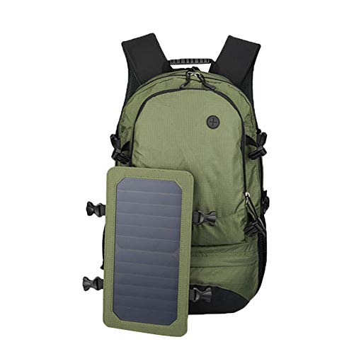 Yunt Mochila Solar, Mochila de Senderismo con Cargador de Panel Solar y Bolsa de Agua de 2L para IR de excursión Caza y al Aire Libre