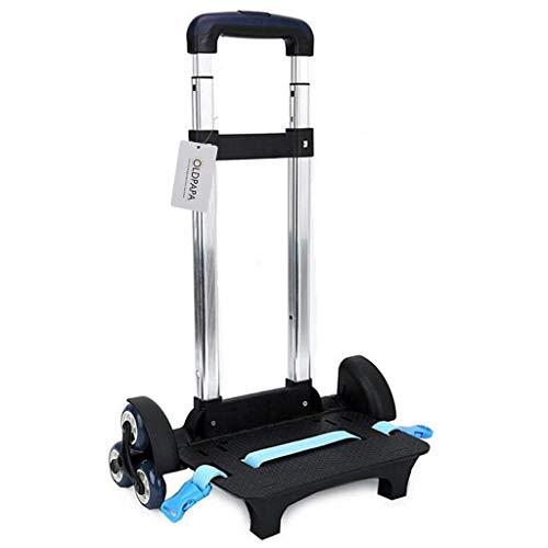 Carro para Mochila - Carretilla con Ruedas Carretilla sin plegadura de aleación de Aluminio para Mochila (Azul, 6 Ruedas)