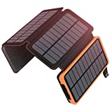 A ADDTOP Cargador Solar 25000mAh Power Bank Portátil con 2 Ports 2.1A Output...