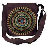 GURU SHOP Bolso de Hombro, Bolso Hippie, Bolso Goa - Marrón, Unisex - Adultos,...
