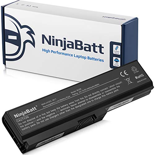 NinjaBatt Batería para Toshiba PA3817U-1BRS PA3818U-1BRS PA3819U-1BRS Satellite C655 L655 L755 A665 C655D C650 L675 A660 L645 L650 C675 P745 PABAS228 – Alto Rendimiento [6 Celdas/4400 mAh/48 WH]