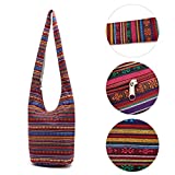 SimpleLife Mujeres Sling Cross Body Bag Lona de algodón Hippie Bolsas de Hombro...
