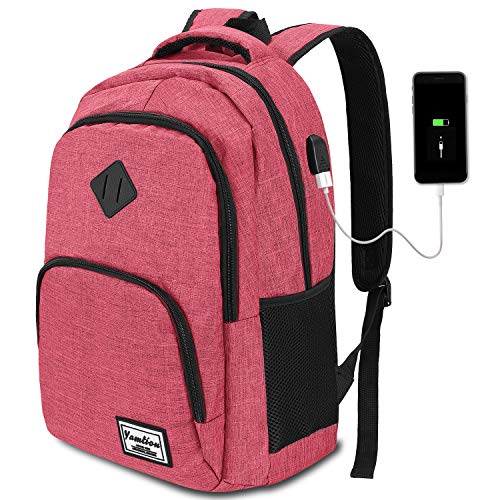 YAMTION Mochila para Portátil con USB Puerto de Carga Mochila de Negocio hasta 15,6 Pulgadas,Mochila Escolar 35L