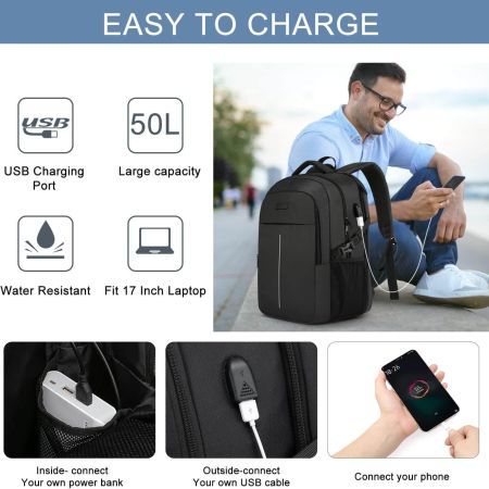 Mochila Antirrobo con USB para Portátil WENIG 1