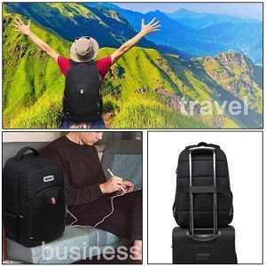 Mochila WAWJ para portátil 17 pulgadas y Carga USB Antirrobo Unisex (7)